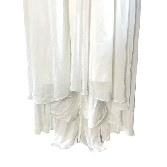 Jaeden | NWT Chiffon jeweled v-neck long beach wedding dress boho off sh… - Picture 7 of 14